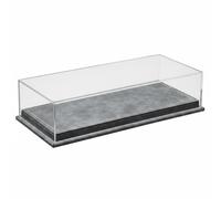 CoudarTitie Industrial Display Case Vitrina Expositora Caja para Modelos Estuche Acrílico Organizador de Coches a Escala con Pantalla Transparente y Base Forrada , Gris Sereno