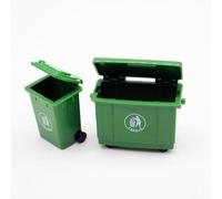 CoudarTitie Juego de 2 Cubos de Basura en Miniatura para Casa de Muñecas con Tapas Que Se Abren, Contenedores de Residuos, Líneas de Panel, Marcas, 4 piezas