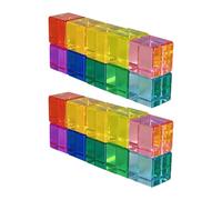 CoudarTitie Juego de Bloques de Construcción, Juguetes Educativos, Cubos Acrílicos GEM, Bloques para Niños de 3 a 6 años, 20 Piezas
