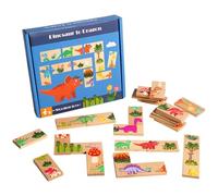 CoudarTitie Juego de Memoria para Niños Juego de Mesa Educativo Rompecabezas de Fichas de Dinosaurios Tablero Didáctico con Asociación de Imágenes Adecuado para Aprendizaje en Casa Aula