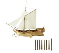 CoudarTitie Kit de Construcción de Maqueta de de Madera, Juguete, Barco de Vela, Artesanía de Madera, Función Adecuada para Regalos Y Decoración, Cañón de Bronce 8 Piezas