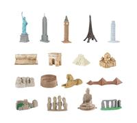 CoudarTitie Maquetas de Edificios Emblemáticos Conjuntos de Arquitectura Viajes Alrededor del Mundo Modelos de Edificios del Mundo para Proyectos de Dioramas Case, 17 Piezas