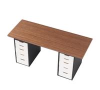 CoudarTitie Miniatura Armario de Oficina Escritorio Maqueta Mueble de Casa de Muñecas Mesa con Cajones Pedestal Doble Distribución de Trabajo Clásica Detalles de, Color to 1, Style to 1