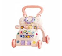 CoudarTitie para Bebés 2 en 1 Caminador Mesa de Juego Centro de Actividades con Panel Desmontable Teclas Piano Ruedas de Goma de Adecuado para Aprendizaje, Pink Upgraded