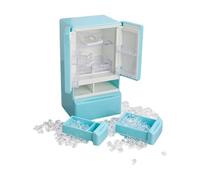 CoudarTitie Refrigerador en Miniatura 1/12 para Casa de Muñecas, Mini Unidad de Refrigeración, Mueble para Muñecas, Accesorio de Juguete, Hecho de Material PP Res, Azul