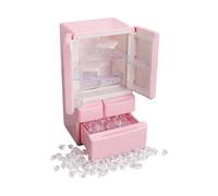 CoudarTitie Refrigerador en Miniatura 1/12 para Casa de Muñecas, Mini Unidad de Refrigeración, Mueble para Muñecas, Accesorio de Juguete, Hecho de Material PP Res, Rosa