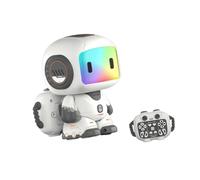 CoudarTitie Robot Inteligente con Control Remoto Juguete de Aprendizaje Interactivo Modo de Grabación Y Programación Música Y Luces Movimiento Dinámico, Gris