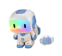 CoudarTitie Robot Inteligente con Control Remoto Juguete de Aprendizaje Interactivo Modo de Grabación Y Programación Música Y Luces Movimiento Dinámico, Azul
