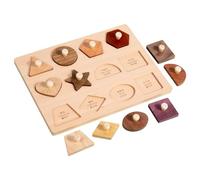 CoudarTitie Rompecabezas de Formas de Madera con Clavijas, Tablero Clasificador de Formas, Juguetes para El Aprendizaje Temprano de La Coordinación Man, geometría