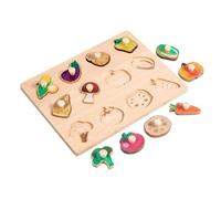 CoudarTitie Rompecabezas de Formas de Madera con Clavijas, Tablero Clasificador de Formas, Juguetes para El Aprendizaje Temprano de La Coordinación Man, verdura