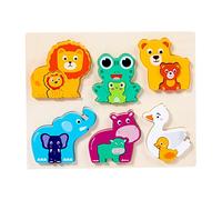 CoudarTitie Rompecabezas de Madera para El Aprendizaje Y El Desarrollo: Colores, Formas Y Animales. Juego Interactivo. Apto para Niños. Guardería. Ocio. Hogar, Animal C