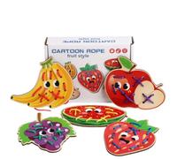 CoudarTitie Tablero de Enhebrado Infantil Tablero de Cordones Juguete de Madera Aprendizaje Temprano Destreza Manual Enfoque Gradual Coordinación Adecuada para, Frutas