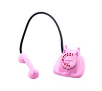 CoudarTitie Teléfono Rotary Decoración Casa de Muñecas Miniatura Accesorio Fijo Simulado Ornamentación Adecuado para Niños Regalo Tienda Escritorio, Rosa