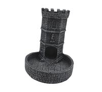 CoudarTitie Torre de Dados Castillo Decorativa con Bandeja Resinada Accesorio para Juegos de rol Bandeja de Almacenamiento Multifuncional Adecuada para El Hogar R, Gris Oscuro