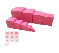 CoudarTitie Torres Apilables Rosas con Tarjetas, Actividades de Aprendizaje, Juguete Educativo para Preescolares.