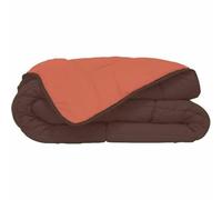 Couette chaude Microfibre 400 gr/m² CALGARY Chocolat & Corail 140x200cm