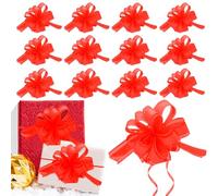 Coufce 20 lazos rojos de 5 pulgadas para envolver regalos, cestas de regalo, fiestas de cumpleaños, cestas de flores, ramos, decoraciones de festivales