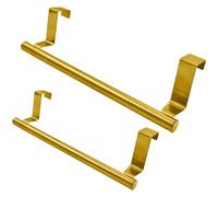 Coufce Paquete de 2 toalleros de 9 Pulgadas, Barra de Toalla de baño Dorada de Acero Inoxidable, toallero de Mano para Puerta de Armario, Barra de Toalla para Cocina y baño