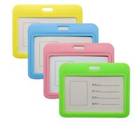 Coufce Paquete de 4 soportes horizontales para tarjetas de identificación de varios colores