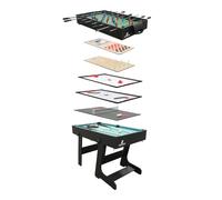 Cougar 16 en 1 Mesa de juegos multifuncional, negra, plegable | Mesa de juegos multifuncional con accesorios incluidos | Multijuego con futbolin, billar y hockey de mesa | 107 x 60,5 x 81 cm