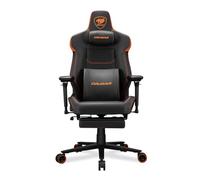 COUGAR Armor Evo - Silla de juegos con piel de PVC transpirable de alta calidad, soporte lumbar integrado de 4 vías y espuma magnética para el cuello (negro-naranja)
