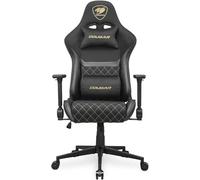 COUGAR Armor One V2 Gold F - Silla para Juegos, Superficie de Tela Tejida, reposabrazos Plegables 4D, reclinable de 155°, Ajuste de Altura de elevación de pistón, Soporte de Peso de hasta 120 kg,