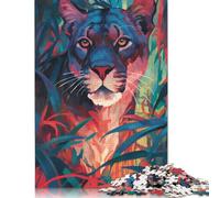 Cougar at Night Jungle Rompecabezas Imposible, desafío for Adults Entretenimiento Creativo 1000 piezas Obra De Arte De Juego De Para Adultos Y Niños A partir de 12 Años 1000 unidades (38 x 26 cm)