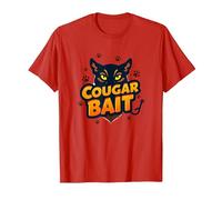 Cougar Bait: Humor Ingenioso de los Cazadores de Mujeres Mayores Camiseta, Hombre, Rojo, L