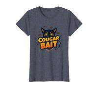 Cougar Bait: Humor Ingenioso de los Cazadores de Mujeres Mayores Camiseta, Mujer, Azul Jaspeado, S