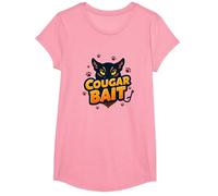 Cougar Bait: Humor Ingenioso de los Cazadores de Mujeres Mayores Camiseta, Niñas, Rosado, XS