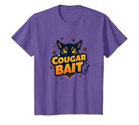 Cougar Bait: Humor Ingenioso de los Cazadores de Mujeres Mayores Camiseta, Niños, Morado Jaspeado, 10 años