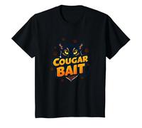 Cougar Bait: Humor Ingenioso de los Cazadores de Mujeres Mayores Camiseta, Niños, Negro, 6 años