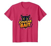 Cougar Bait: Humor Ingenioso de los Cazadores de Mujeres Mayores Camiseta, Niños, Rojo Jaspeado, 3 años