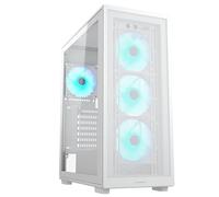 COUGAR Gaming | CAJA PC Gaming | MX220RVBWHITE - Caja ATX Intermedia - 4 Ventiladores ARGB 120mm preinstalados - Capacidad máxima de refrigeración - Soporte USB 3.2 Gen 2 Type C