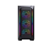 Cougar MX410 Mesh-G RGB Potente Flujo de Aire y Compacto Caja de Torre Media con Vidrio Templado, Doble Tiras RGB y 4 Ventiladores RGB