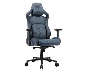 Cougar CGR-DSF-BUB Silla Gaming Defensor S, Asiento y Respaldo Acolchado Tela Azul Marino, Reposabrazos 4D Ajustable, Peso Máx. 150 kg