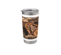 Cougar Corriendo Back RB Selfie Vintage Escuela Universidad Mascota Vaso térmico de acero inoxidable de doble pared