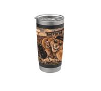 Cougar Corriendo Back RB Selfie Vintage Escuela Universidad Mascota Vaso térmico de acero inoxidable de doble pared