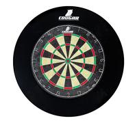 Cougar Diana Professional con marco negro | Incluye 6 dardos con punta de acero y tablero de puntuacion - Con material de fijacion - Para uso domestico - 45,5 cm