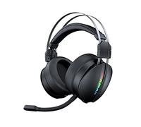 COUGAR Gaming | Auriculares Micro Gaming | OMNES Esencial INALÁMBRICO Negro - Estéreo Boost y Efecto Envolvente Virtual - Micrófono cardioide de 9,7 mm - Cancelación de Ruido - Efectos RGB