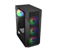 Cougar Gaming - Caja para PC Mid-Tower MX110RGB con 4 ventiladores ARGB de 120 mm preinstalados, panel de malla, USB 3.0, compatible con ATX/M-ATX/ITX, ideal para juegos y oficinas