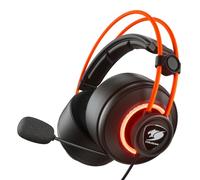 COUGAR Gaming | Micro IMMERSA Pro USB 7. 1 RGB Negro/Naranja - Sonido Envolvente Virtual 7. 1 - Micrófono de 9,7 mm - Efectos de luz RGB Personalizables