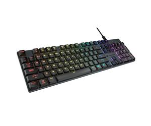 COUGAR Gaming | Teclado Gaming | Teclado Gaming LUXLIM MECÁNICO RGB Red Switch ALU Negro - Interruptores ópticos-mecánicos - Grosor de 20 mm - Marco de Aluminio CNC - Diseño ergonómico