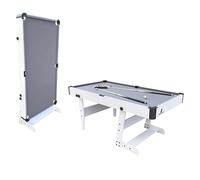 Cougar Hustle XL - Mesa de billar (6 pies, plegable, incluye accesorios), color blanco y gris