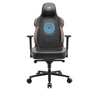Cougar NxSys Aero - Silla ergonómica para videojuegos con ventilador RGB integrado de 200 mm, soporte lumbar y cabeza, marco y base de acero, respaldo reclinable, mecanismo de inclinación, piel de PVC