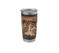 Cougar Objetivo Celebración Selfie Vintage Game Day Retro Mascota Vaso térmico de acero inoxidable de doble pared