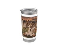 Cougar Objetivo Celebración Selfie Vintage Game Day Retro Mascota Vaso térmico de acero inoxidable de doble pared