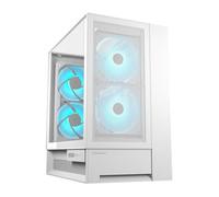 COUGAR OmnyX Mid-Tower ATX - Carcasa panorámica simétrica para PC, flujo de aire máximo, 4 ventiladores preinstalados de 160 mm, placa base con conector inverso, cable de visibilidad cero, color