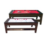 Cougar Reverso Mesa de Billar y air Hockey 6ft en Marron y Rojo | Mesa interior 2in1 con accesorios | Mesa de Billar / Pool / Carambola