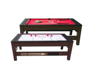 Cougar Reverso Mesa de Billar y air Hockey 6ft en Marron y Rojo | Mesa interior 2in1 con accesorios | Mesa de Billar / Pool / Carambola